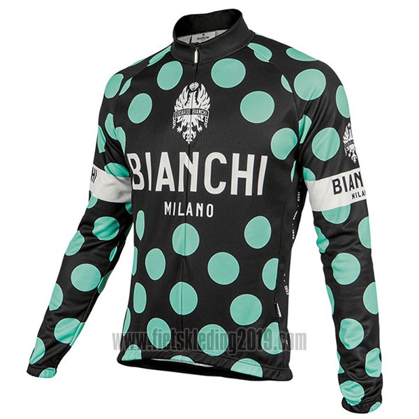 2017 Fietskleding Bianchi Milano Ml Zwart en Groen 2 Lange Mouwen en Koersbroek